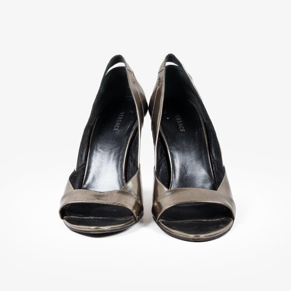 Versace Silver Metallic Sandals - Picture 3 of 10